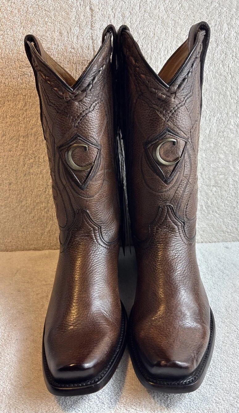 Cuadra Deer Brown Leather Boot Narrow Square Foot Men Size 7 EE 26574
